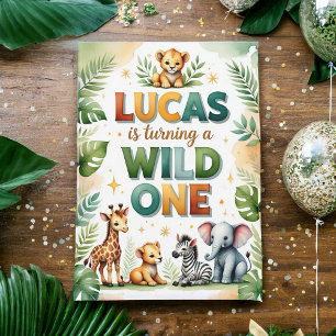 Tarjeta de invitación de cumpleaños Wild One - Luc