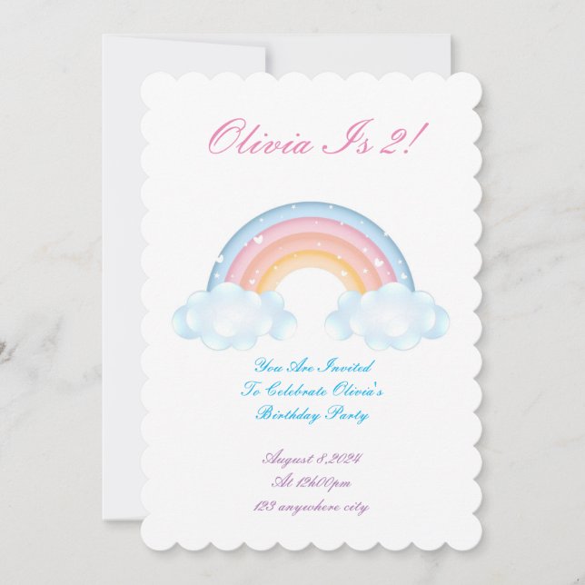 TARJETA DE INVITACIÓN DE CUMPLEAÑOS Y CUPCAKES (Anverso)