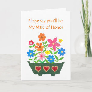 Tarjeta de invitación de dama de honor