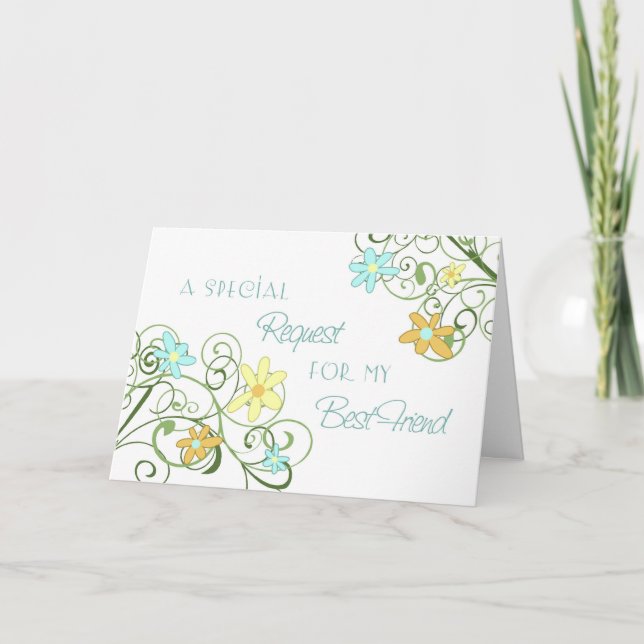 Tarjeta de invitación de dama de honor de mejor am (Anverso)