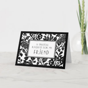 Tarjeta de invitación de dama de honor Floral Frie