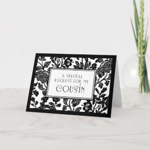 Tarjeta de invitación de dama de honor prima Flora