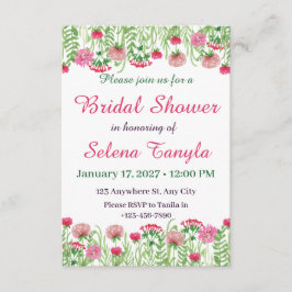 Tarjeta de invitación de desayuno nupcial con flor