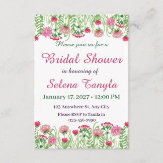 Tarjeta de invitación de desayuno nupcial con flor