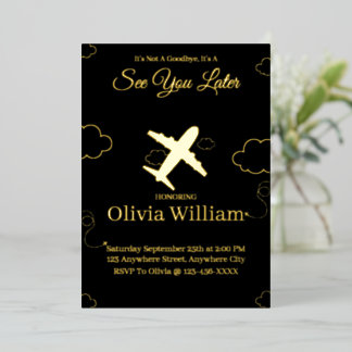 Tarjeta de invitación de despedida Adiós Hasta lue