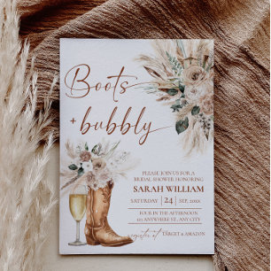 Tarjeta de Invitación de Despedida de Soltera Boot