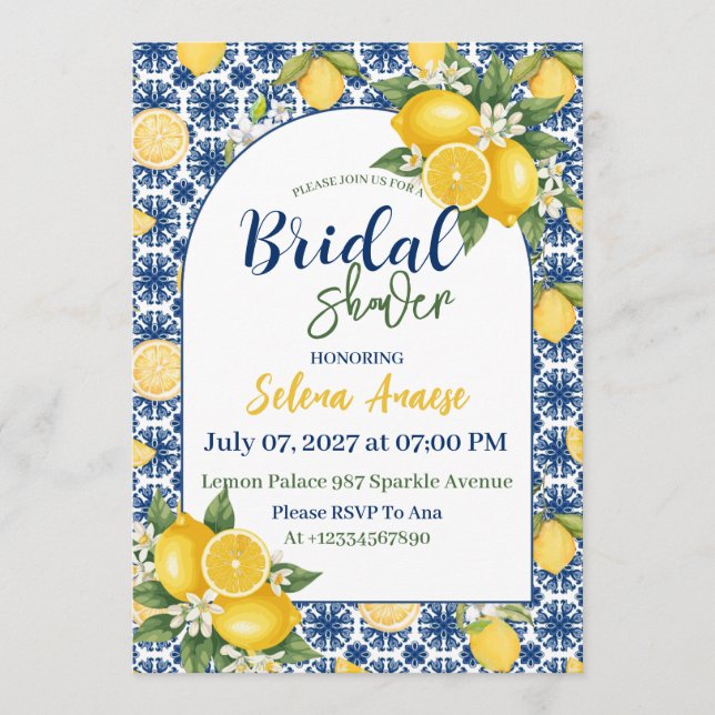 Tarjeta de Invitación de Despedida de Soltera con  (Anverso)