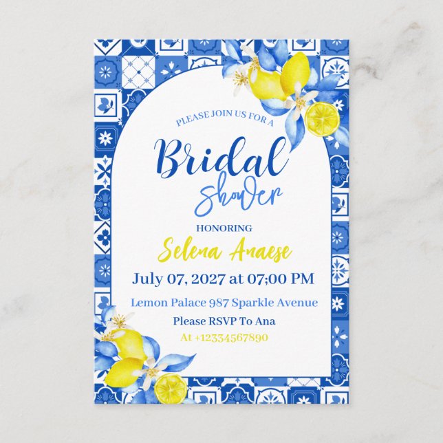 Tarjeta de Invitación de Despedida de Soltera con  (Anverso)
