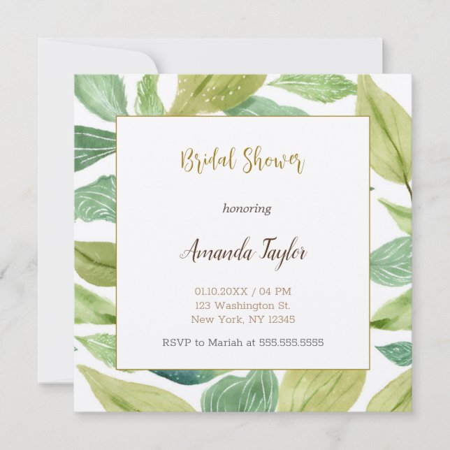 Tarjeta de invitación de despedida de soltera con  (Anverso)