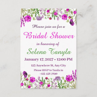 Tarjeta de Invitación de Despedida de Soltera con 