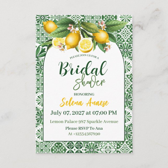 Tarjeta de Invitación de Despedida de Soltera con  (Anverso)