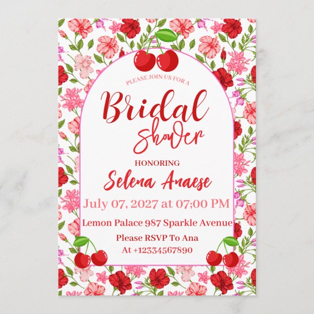 Tarjeta de Invitación de Despedida de Soltera de C (Anverso)