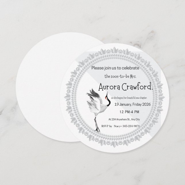 Tarjeta de Invitación de Despedida de Soltera Eleg (Anverso / Reverso)