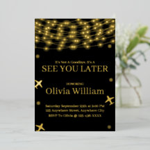 Tarjeta de invitación de despedida Foil See You La