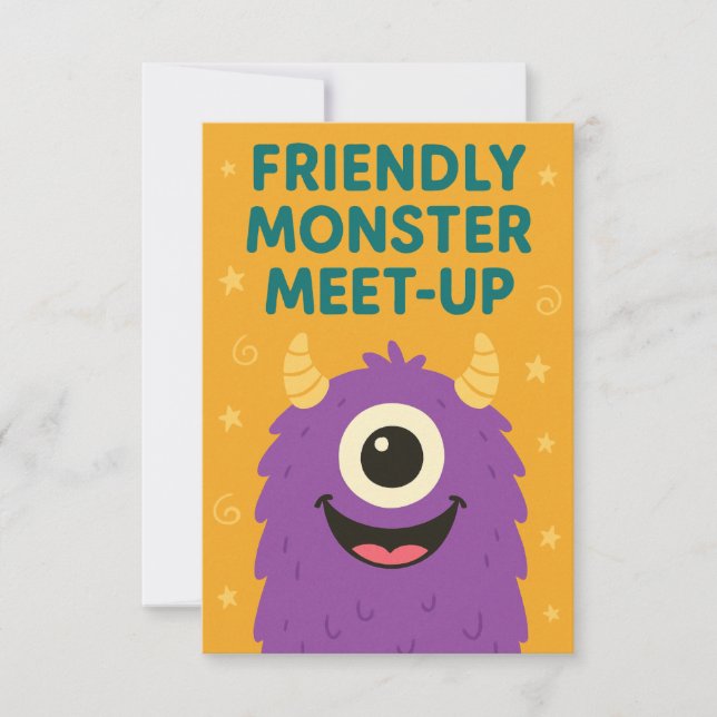 Tarjeta de Invitación de Dibujos Animados para Enc (Anverso)