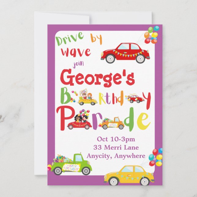 Tarjeta de invitación de diseño diferente de cada  (Anverso)