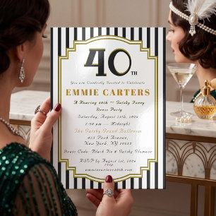 Tarjeta de invitación de disfraz de cumpleaños 40