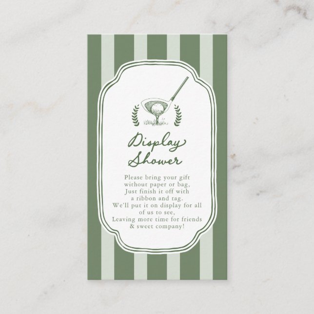 Tarjeta de Invitación de Ducha con Raya Preppy Nue (Anverso)