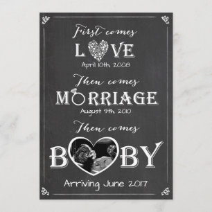 Tarjeta de invitación de embarazo Amor Matrimonio 