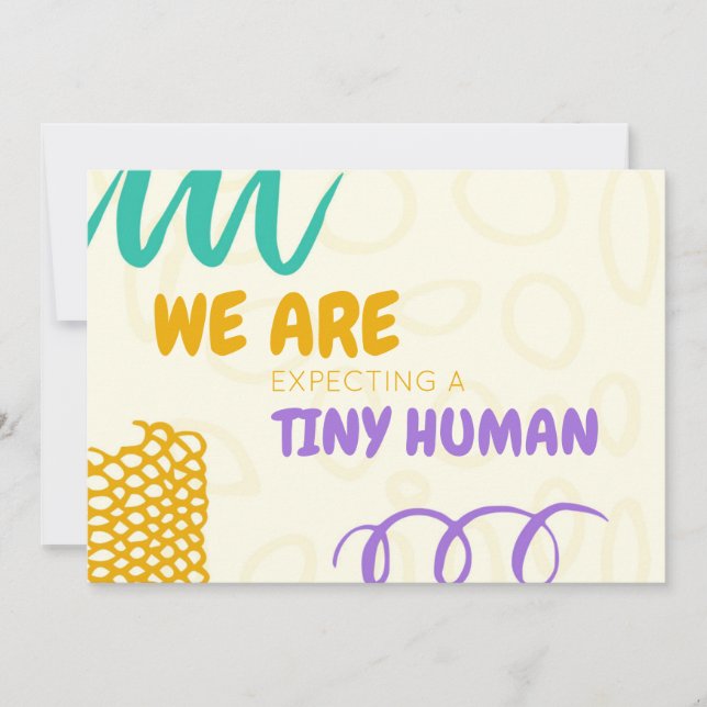 Tarjeta de Invitación de embarazo colorida (Anverso)