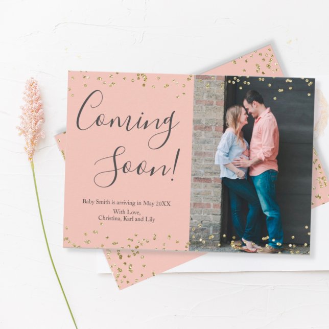 Tarjeta de Invitación de Embarazo con Confetti de  (Subido por el creador)