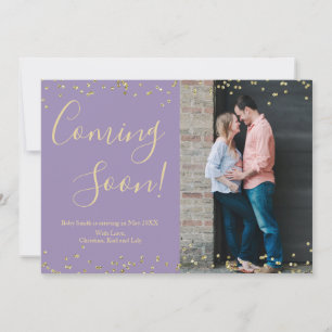 Tarjeta de Invitación de embarazo confetti en mora