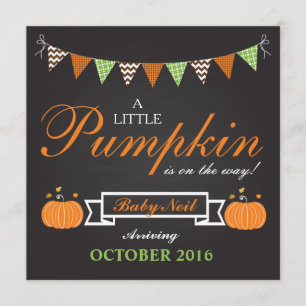 Tarjeta de Invitación de Embarazo de Calabaza Hall