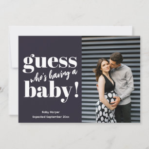 Tarjeta de Invitación de embarazo de foto en negri