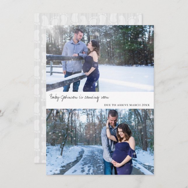 Tarjeta de Invitación de embarazo de foto neutra (Anverso / Reverso)