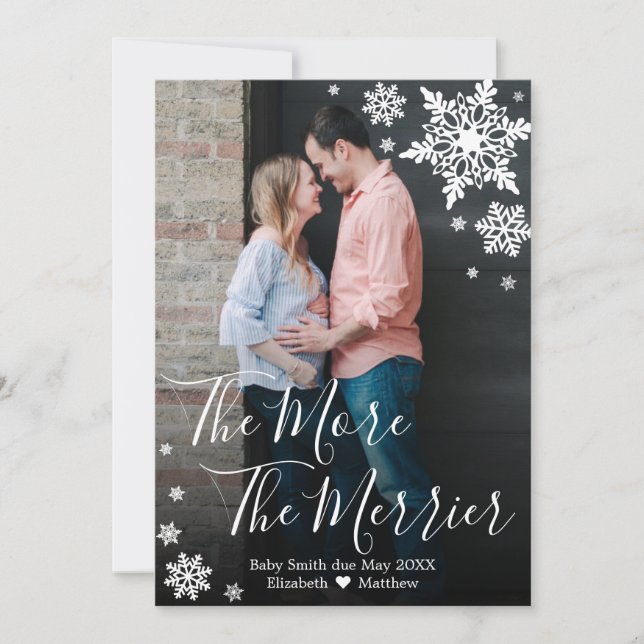 Tarjeta de Invitación de embarazo de Navidades fot (Anverso)