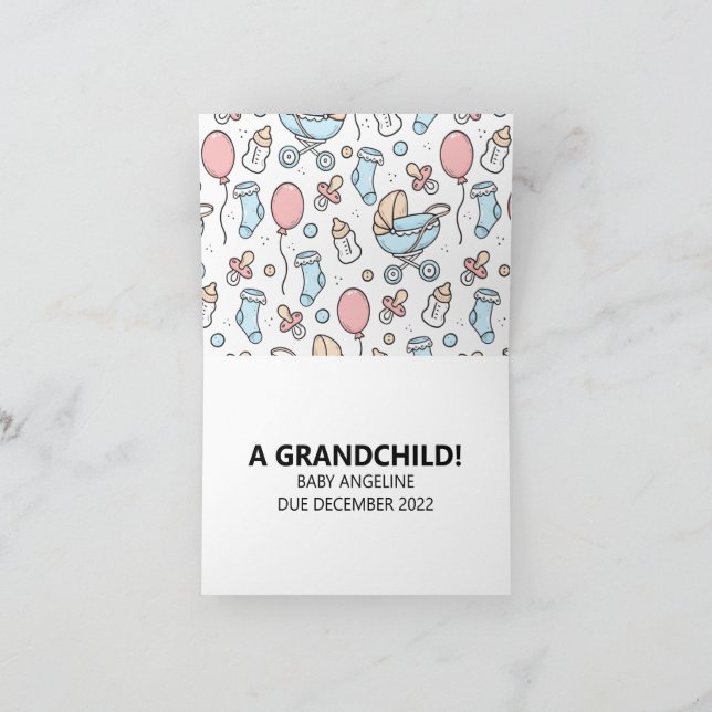 Tarjeta de Invitación de embarazo de padres con le (Interior)