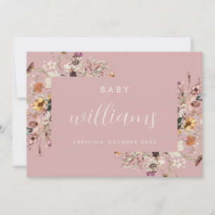 Tarjeta de Invitación de embarazo floral moderna