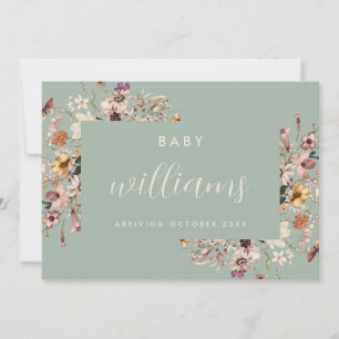 Tarjeta de Invitación de embarazo floral moderna