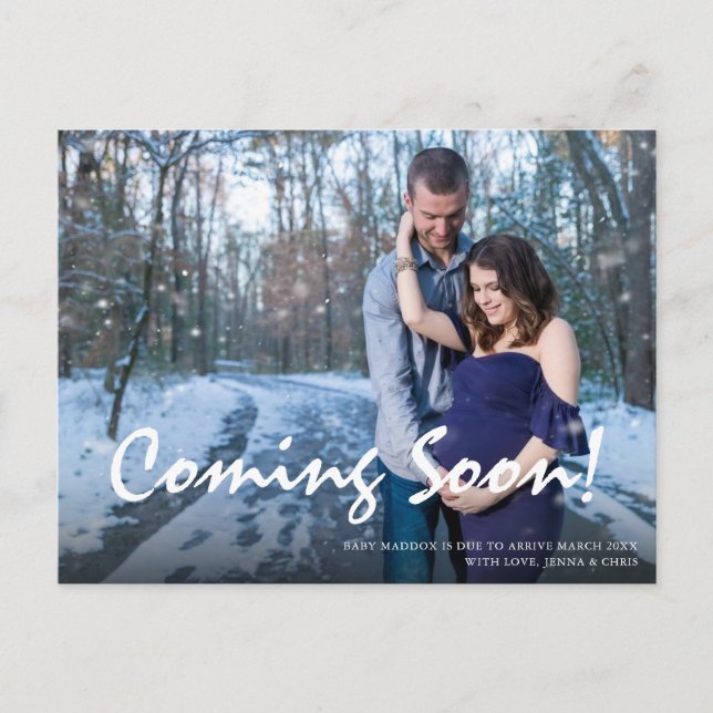 Tarjeta de Invitación de embarazo fotográfica (Anverso)