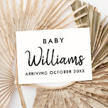 Tarjeta de Invitación de embarazo moderna<br><div class="desc">Tarjeta de invitación moderna minimalista personalizada de embarazo. Que sus amigos y familiares sepan que esperan con este elegante diseño mínimo.</div>