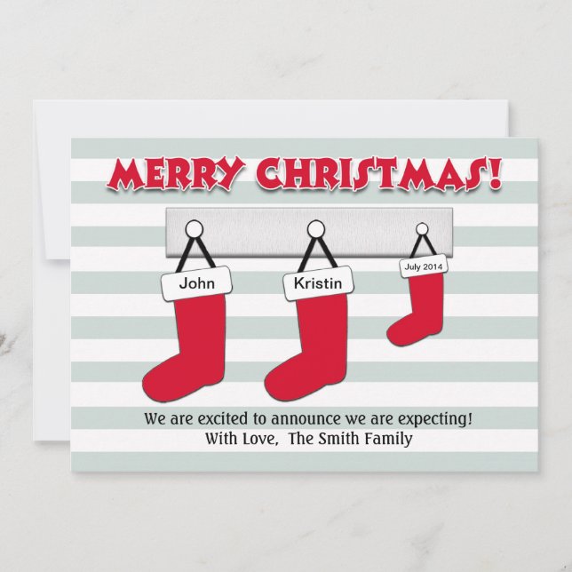 Tarjeta de Invitación de embarazo para navidades - (Anverso)