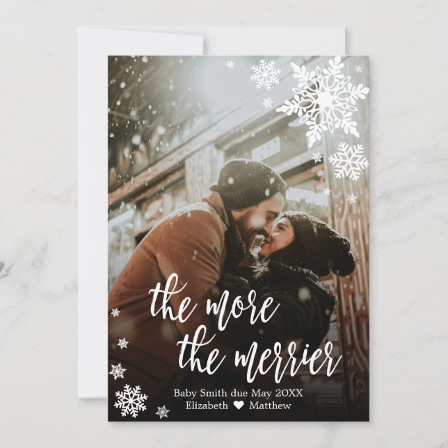 Tarjeta de Invitación de embarazo para navidades (Anverso)