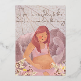 Tarjeta de Invitación de embarazo suave | Editable