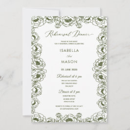 TARJETA DE INVITACIÓN DE ENSAYO DE BODAS CON FLORA