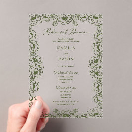 TARJETA DE INVITACIÓN DE ENSAYO DE BODAS FLORAL VE