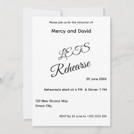 Tarjeta de invitación de ensayo Minimalista Boho
