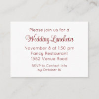 Tarjeta de Invitación de Evento de Boda con Letra 