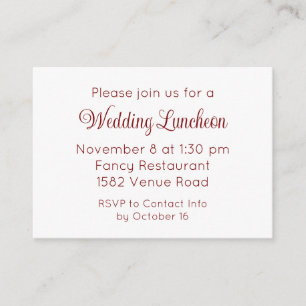 Tarjeta de Invitación de Evento de Boda con Letra 