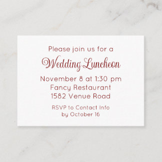 Tarjeta de Invitación de Evento de Boda con Letra 