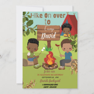 Tarjeta de invitación de excursión por cumpleaños