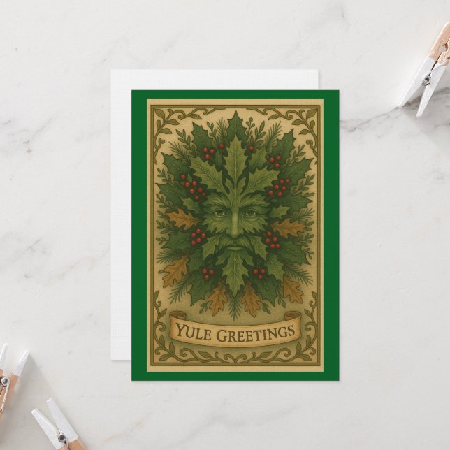 Tarjeta de Invitación de Felicitaciones de Yule (Anverso/Reverso In Situ)