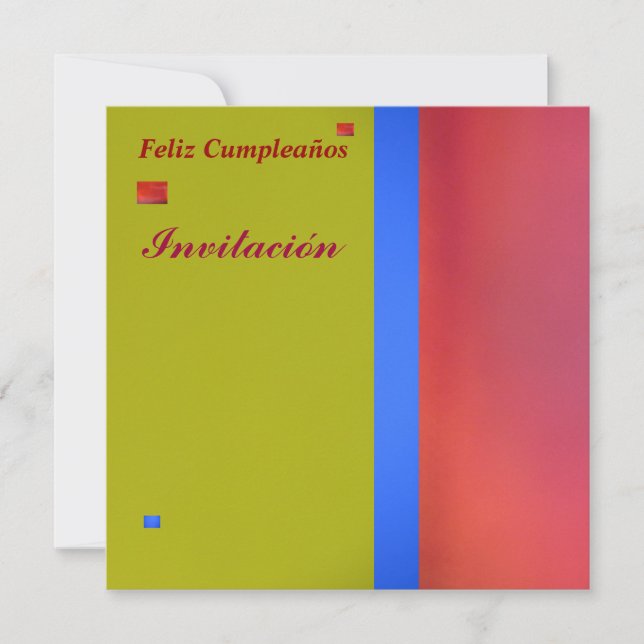 Tarjeta de Invitación - de Feliz Cumpleaños (Anverso)