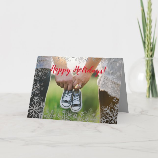 Tarjeta de Invitación de feliz embarazo de vacacio (Anverso)