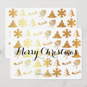 Tarjeta de invitación de Feliz Navidad en blanco y