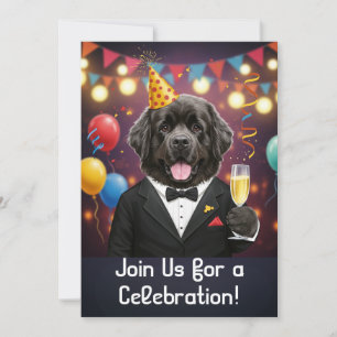 Tarjeta de invitación de fiesta con perro de Terra